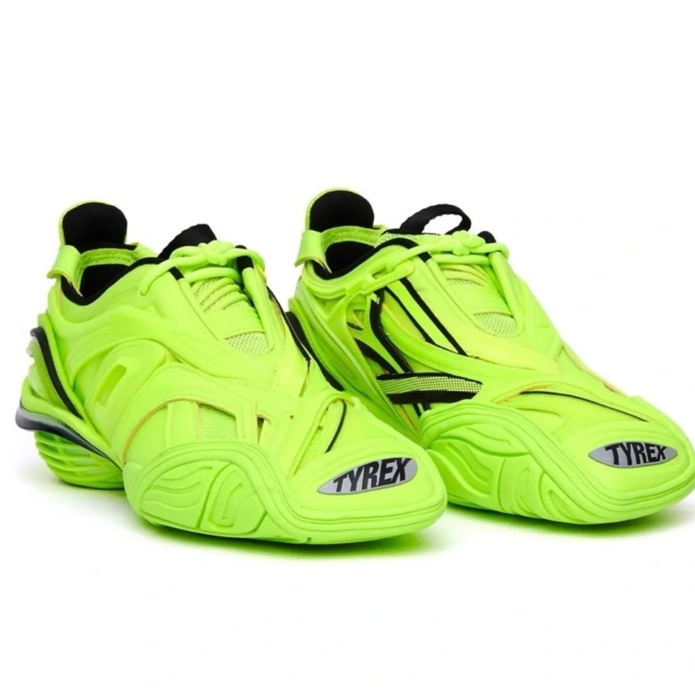 Balenciaga Tyrex Sneakers in Neon Yellow and Black - Picture 1 of 15
